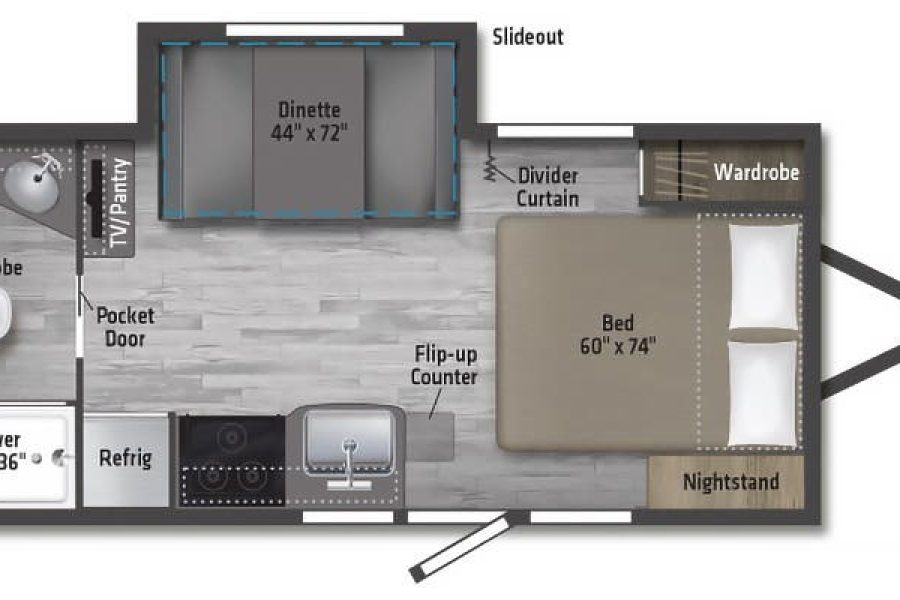 Travel Tailer – 1 Slide Out Winnebago Micro Minnie FLX 2108FBS